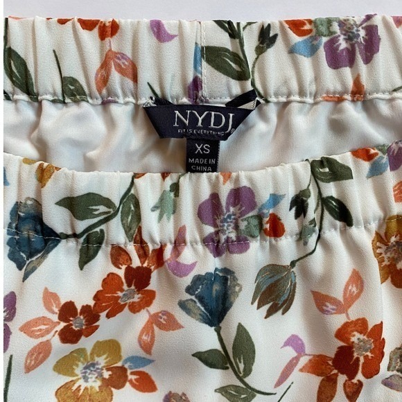 NYDJ Floral Print Pull On Relaxed Cropped Pants XS Women's Casual Summer - Picture 5 of 12